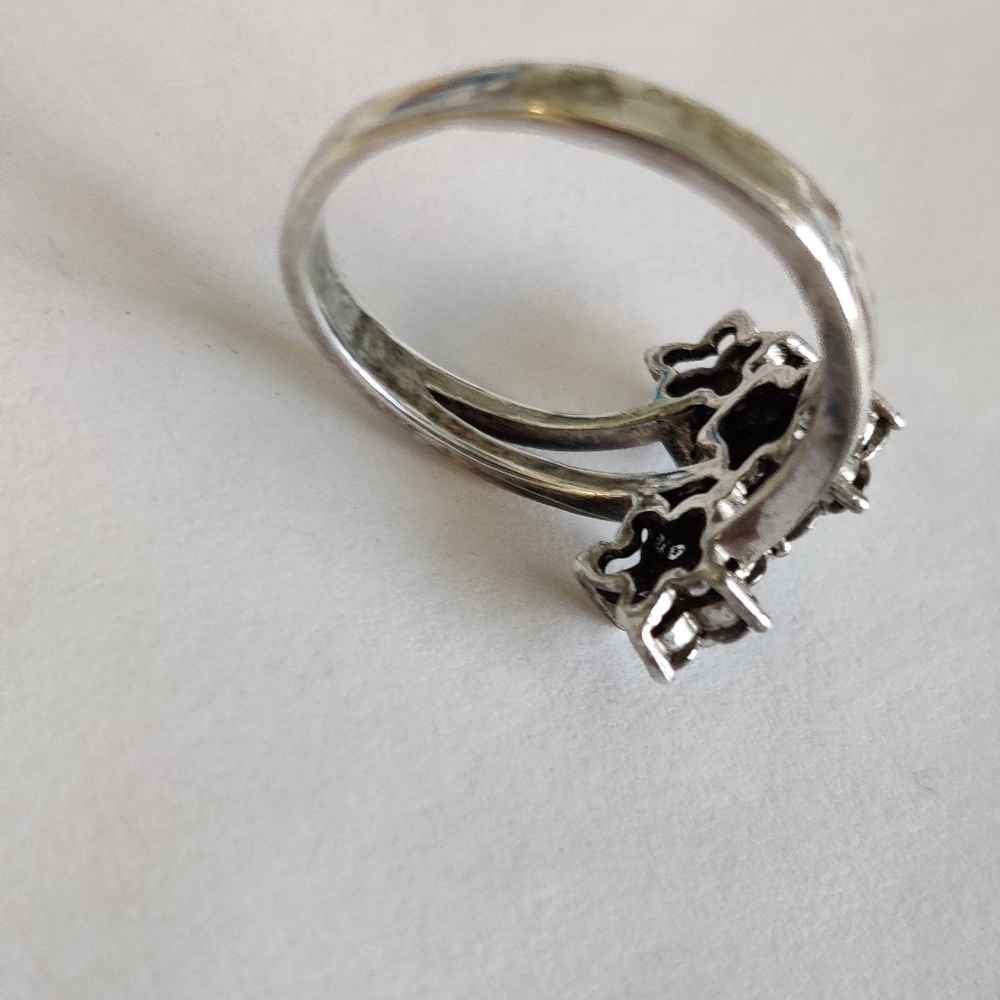 Vintage Diamante Silver Bypass ring 💍 - Picture 8 of 12